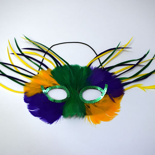 Wispy Feathered Mardi Gras Mask