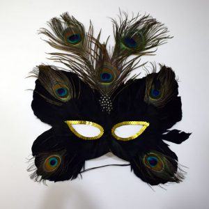 Butterfly Mask w/Peacock Feathers