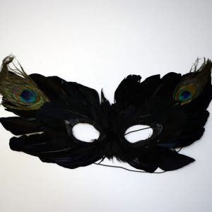 Black Feathered Mardi Gras Mask