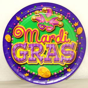 Mardi Gras party plates